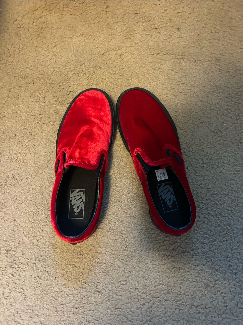 ✨Open to offers✨ Vans Red Velvet Slip-On